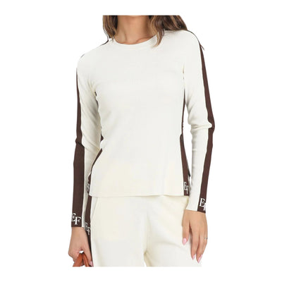 Maglia Donna Bianca bande lucide