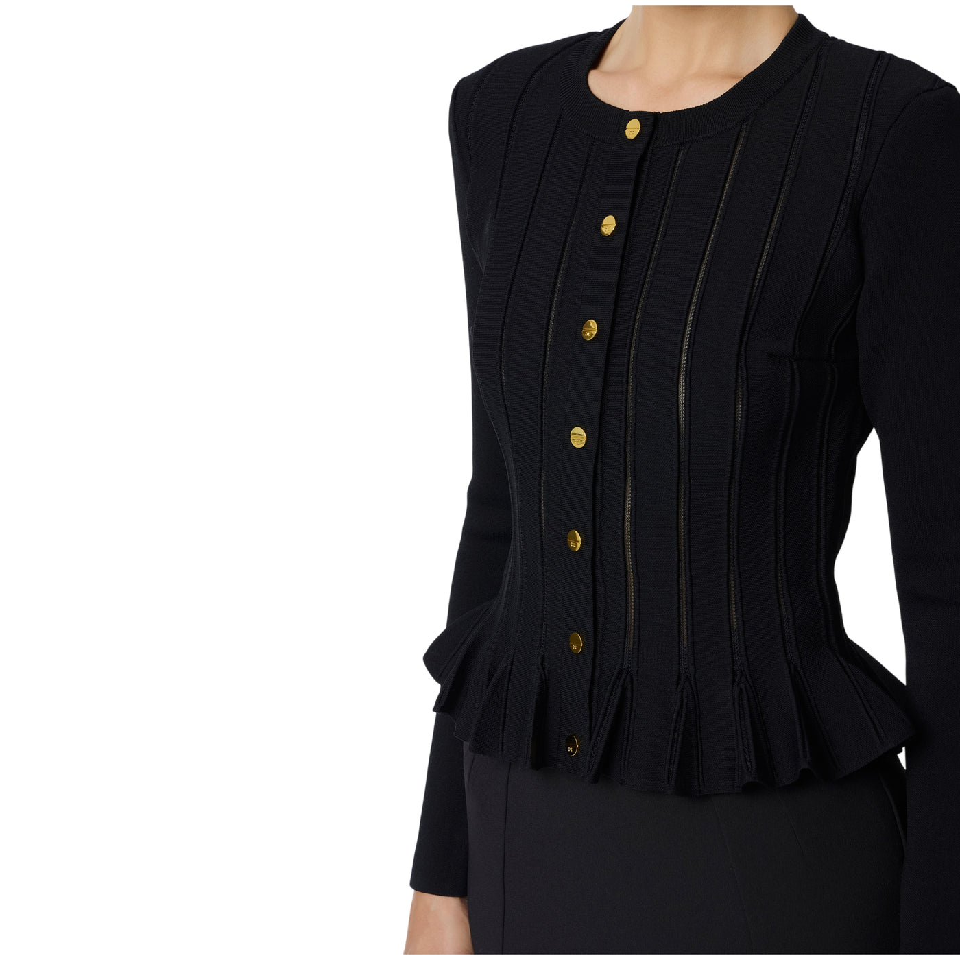 Giacca in maglia da Donna con dettagli à jour modella