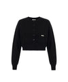 Cardigan Donna Nero con tasche applicate