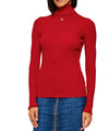 Maglia Donna Rossa, dolcevita, a costine