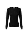 Maglia Donna in lana con micro-logo jacquard