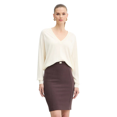 Maglione Donna con scollo a V Bianco