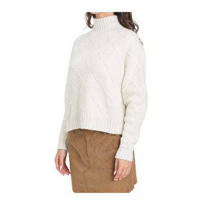 Maglia Donna con bordi a coste e collo alto