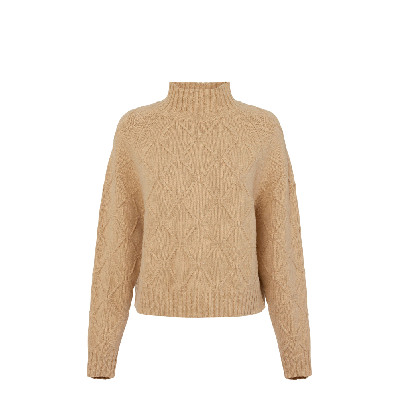 Maglia Donna con losanghe jacquard Beige