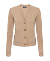 Cardigan Donna monocolore, in morbida lana, con tasche frontali