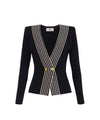 Cardigan Donna con bande a righe Nero