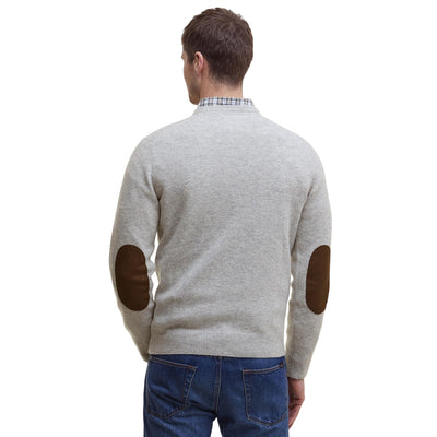 Maglione Uomo Essential Grigio con toppe modello retro