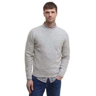 Maglione Uomo Essential Grigio con toppe modello frontale