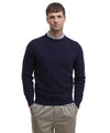 Maglione Uomo Essential Navy con toppe modello frontale