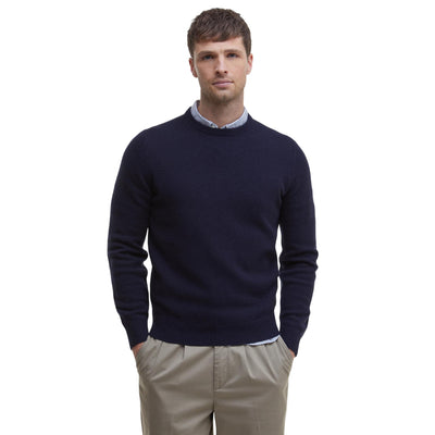 Maglione Uomo Essential Navy con toppe modello frontale