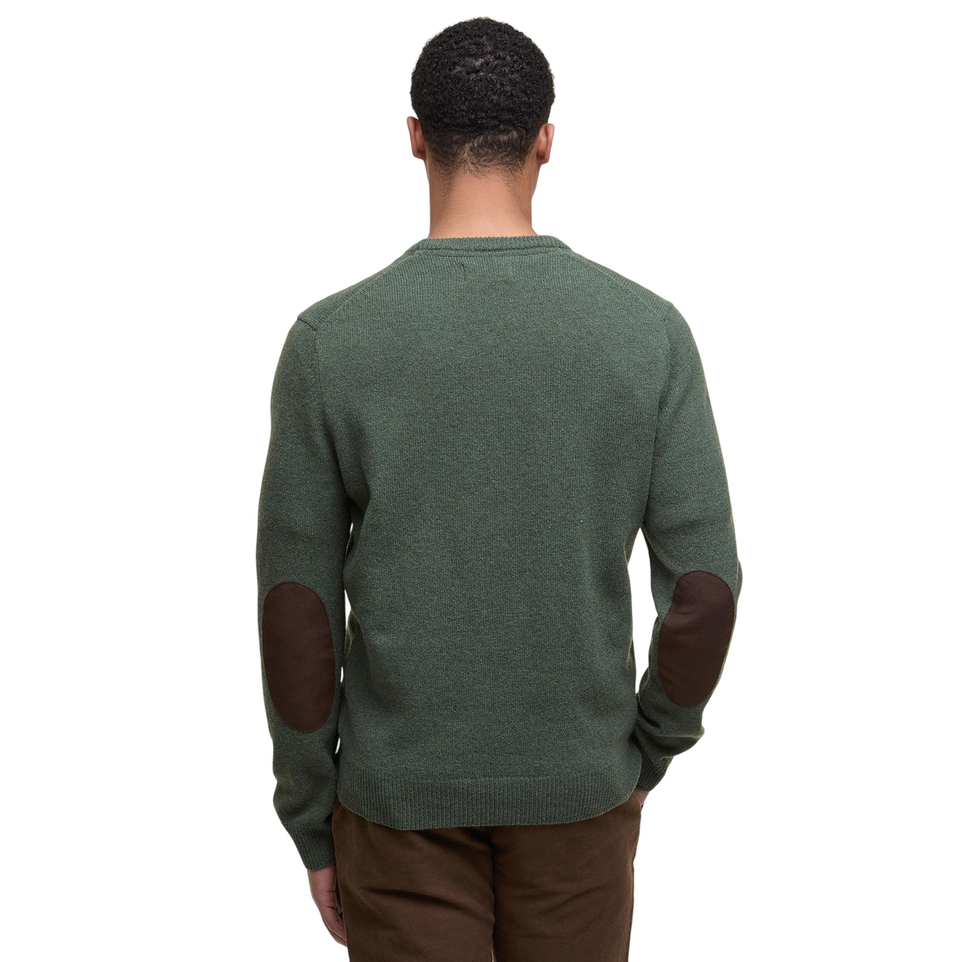 Maglione Uomo Essential Verde con toppe modello retro