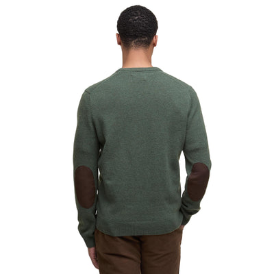 Maglione Uomo Essential Verde con toppe modello retro