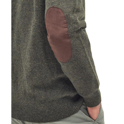 Maglione Uomo con zip e bottoni Patch Verde dettaglio toppa