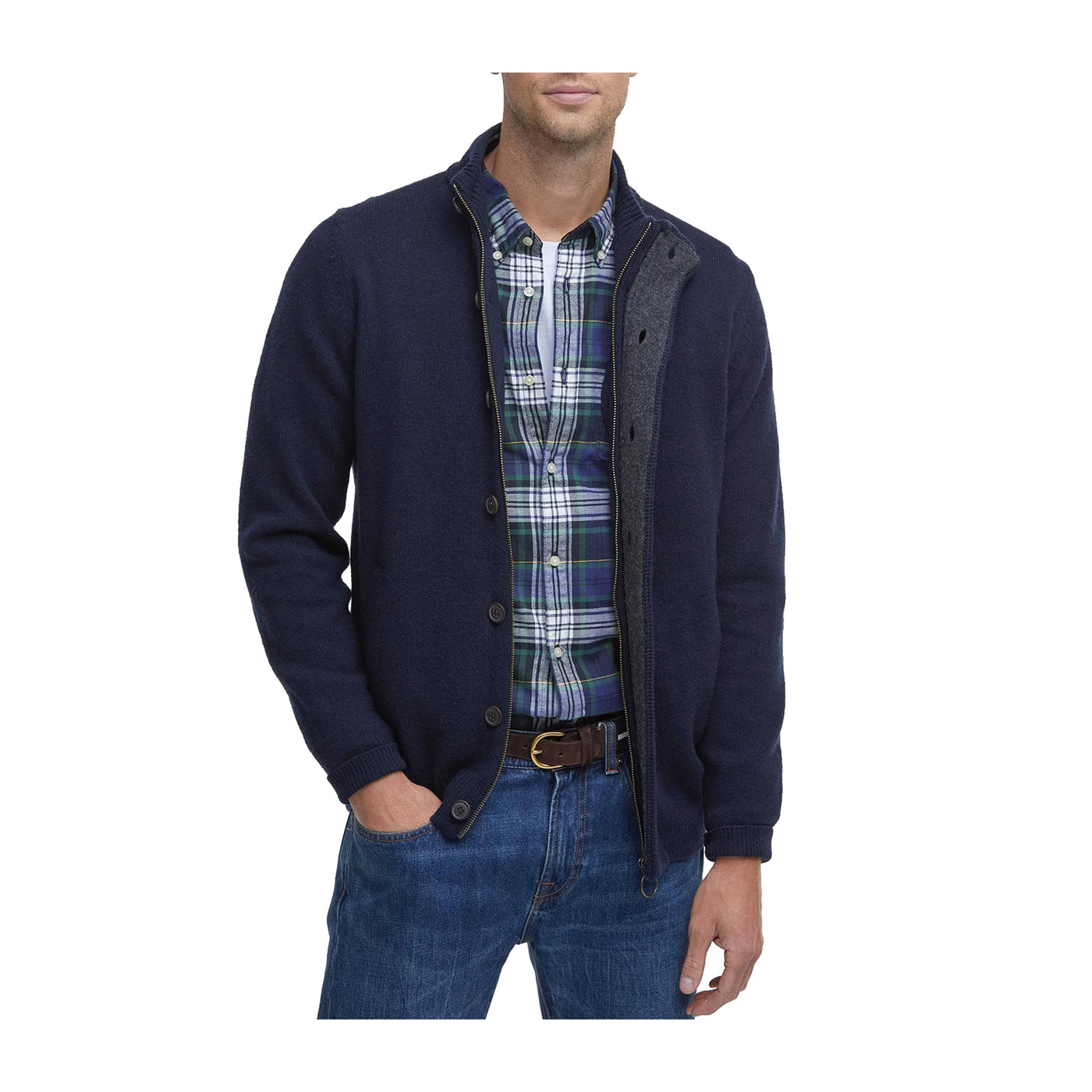 Cardigan Uomo, modello Thru, con zip nascosta e bottoni