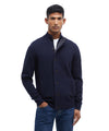 Maglione Uomo con zip e bottoni Patch Navy modello frontale
