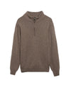 Cardigan Uomo in lana Marrone, con collo alto e toppe