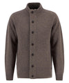 Cardigan Uomo in lana grossa, con collo alto e toppe 