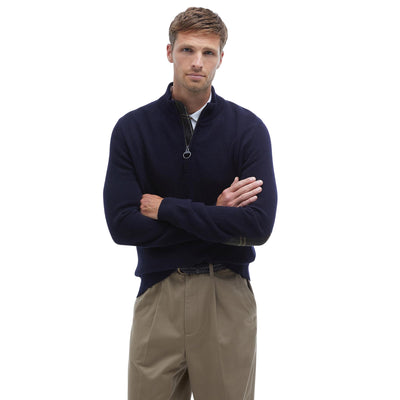 Maglia Uomo con mezza zip Holden Navy modello frontale