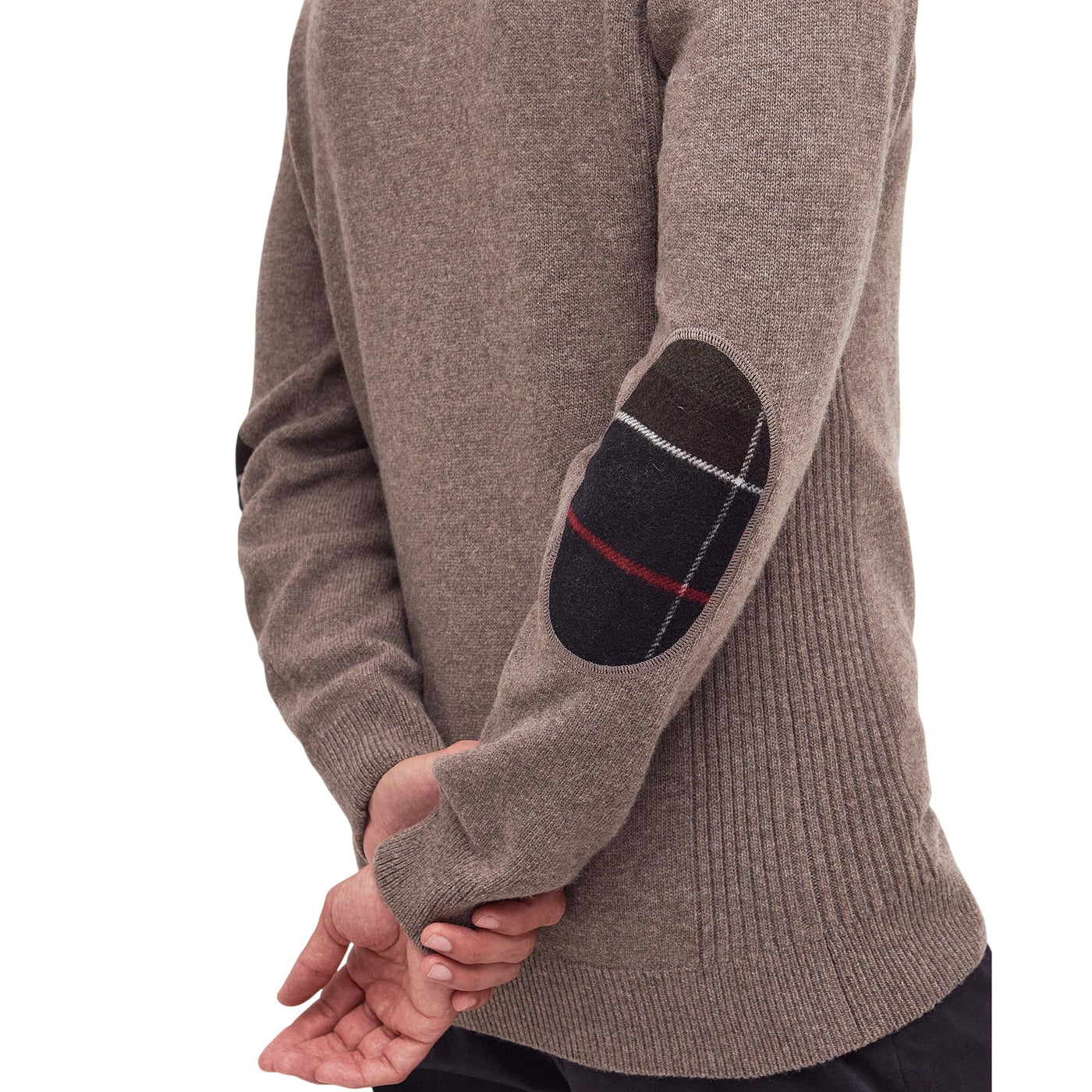 Maglia Uomo con mezza zip Holden Marrone dettaglio toppa