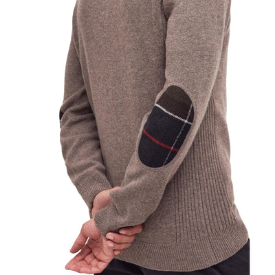 Maglia Uomo con mezza zip Holden Marrone dettaglio toppa