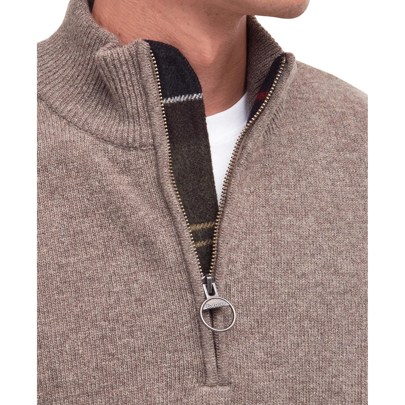 Maglia Uomo con mezza zip Holden Marrone dettaglio zip