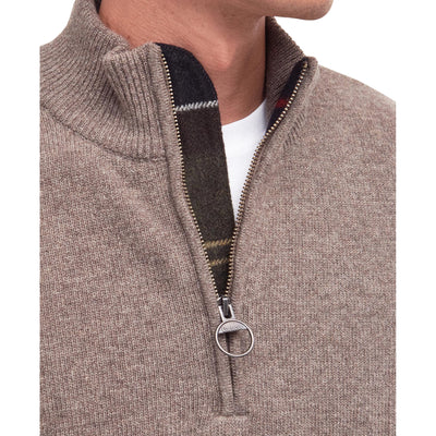 Maglia Uomo con mezza zip Holden Marrone dettaglio zip