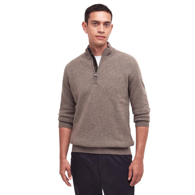 Maglia Uomo con mezza zip Holden Marrone modello frontale