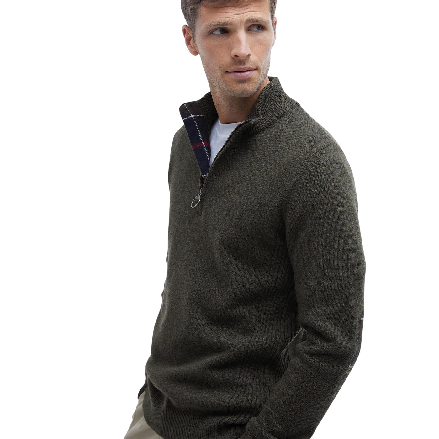 Maglia Uomo con mezza zip Holden Verde oliva modello laterale