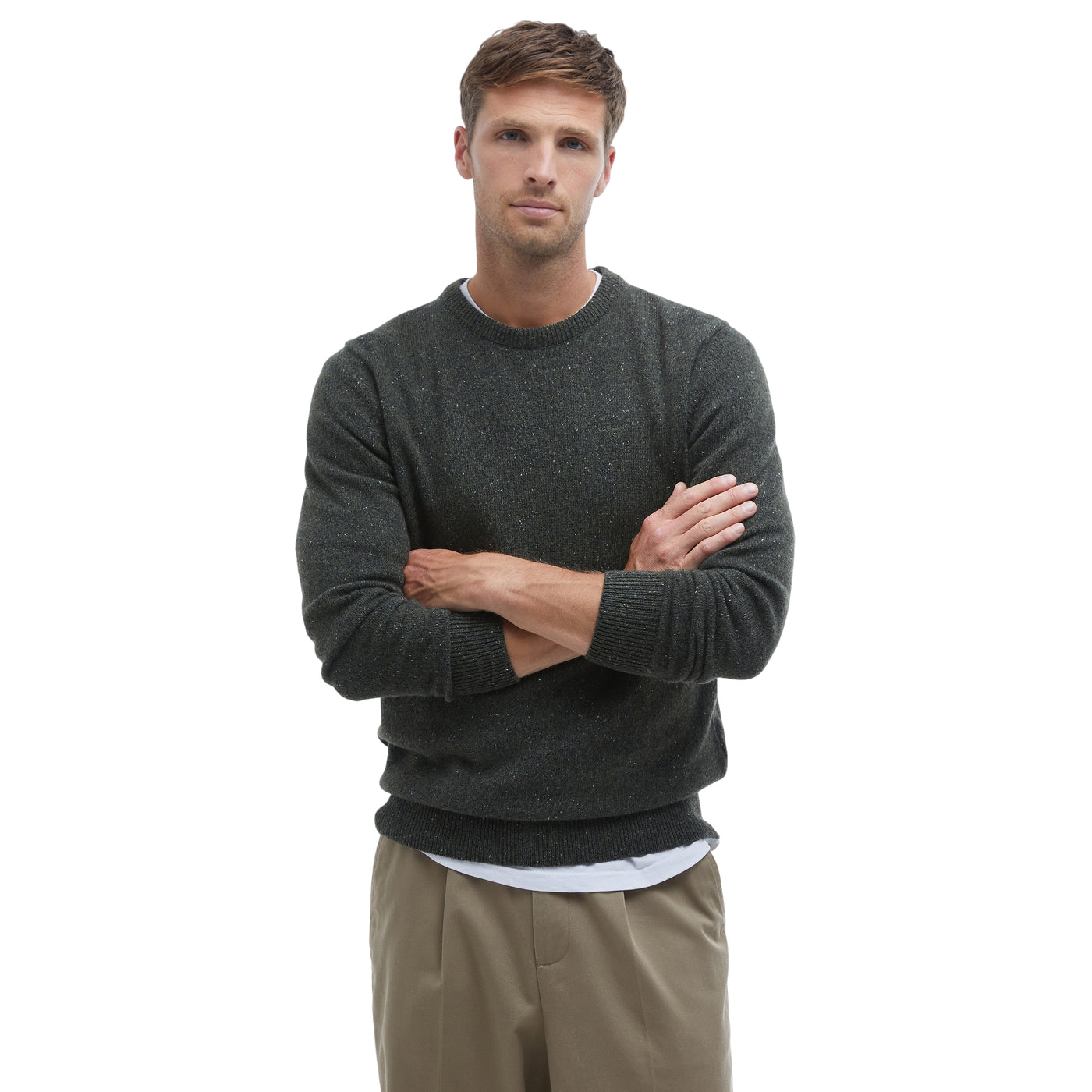 Maglione Uomo Girocollo Essential Tisbury Verde modello frontale