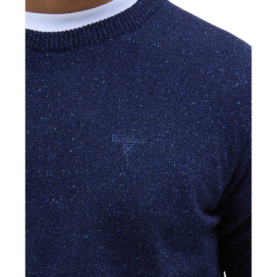 Maglione Uomo Girocollo Essential Tisbury Navy dettaglio ricamo