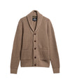 Cardigan Uomo in lana Beige, con bottoni e costine