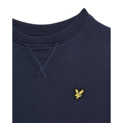 Felpa girocollo da bambino in navy dettaglio logo