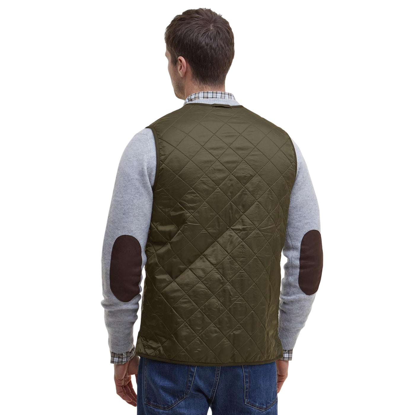 Gilet Uomo trapuntato con zip Polarquilt Verde oliva modello retro