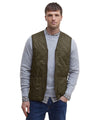 Gilet Uomo trapuntato con zip Polarquilt Verde oliva modello frontale