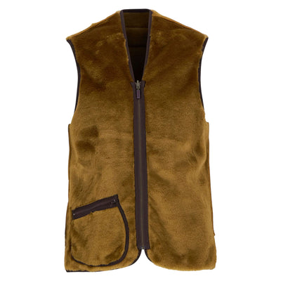 Gilet Uomo in pile con zip marrone