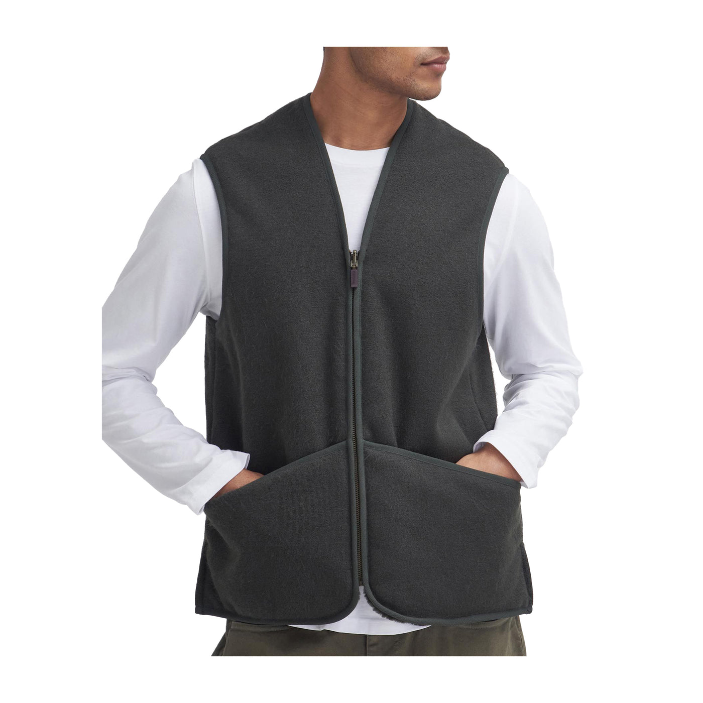 Gilet Uomo con scollo a V e chiusura zip frontale