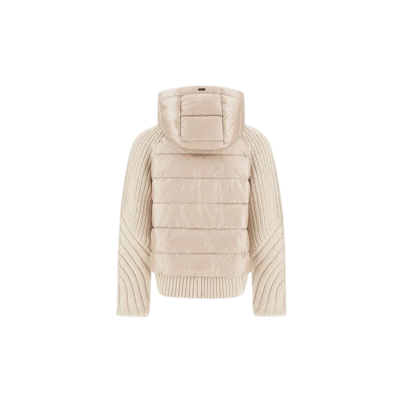 Cardigan Donna in pura lana con inserti in nylon Beige retro