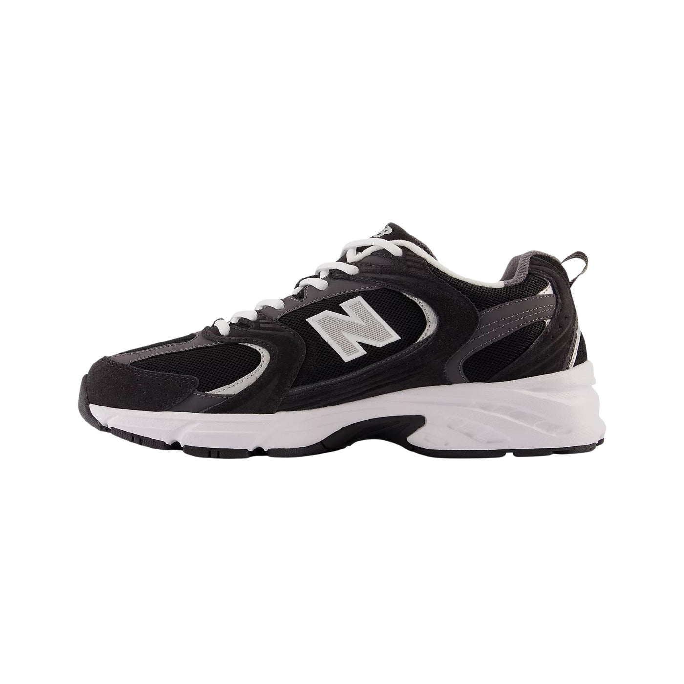 Sneakers Unisex modello 530 Nero con logo argento