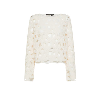 Maglia tricot Donna ricamo cut-out