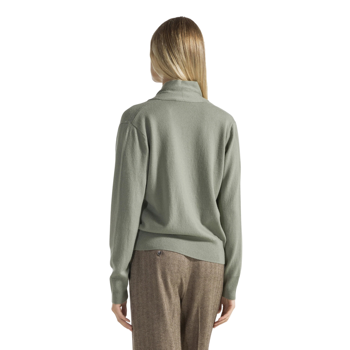 Maglione in lana cashmere scolo a V scialle
