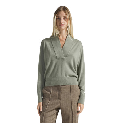 Maglione in lana cashmere scolo a V scialle