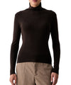 Maglia Donna a collo alto, Marrone, dal fit aderente