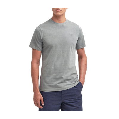 T-shirt Uomo Garment Dyed, a girocollo, con ricamo logo in tono colore