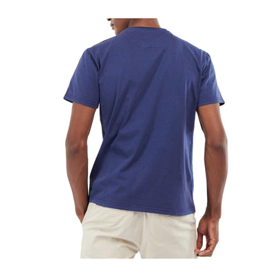 T-Shirt Uomo Garment Dyed Blu modello retro