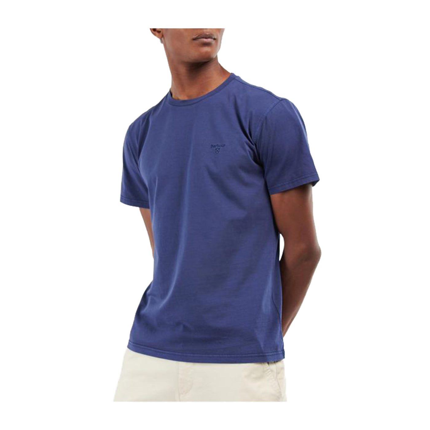 T-Shirt Uomo Garment Dyed Blu modello frontale