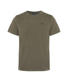 T-shirt Uomo verde, a girocollo, con ricamo logo sul petto