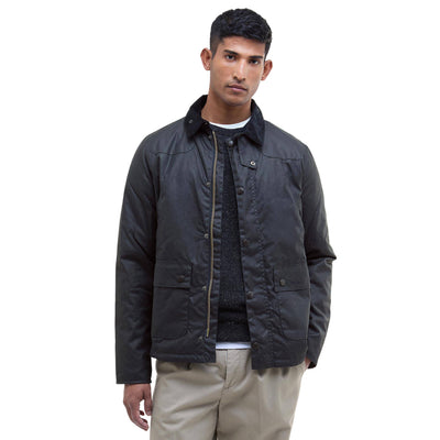 Giacca Uomo in cotone cerato, Reelin, con colletto in velluto