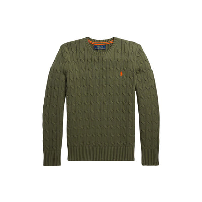 Maglione a trecce verde da bambino, Polo Ralph Lauren, frontale