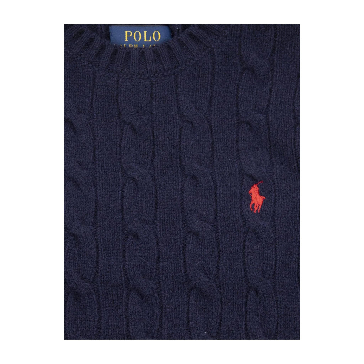 Maglia Bambino Navy in lana con bordi a coste