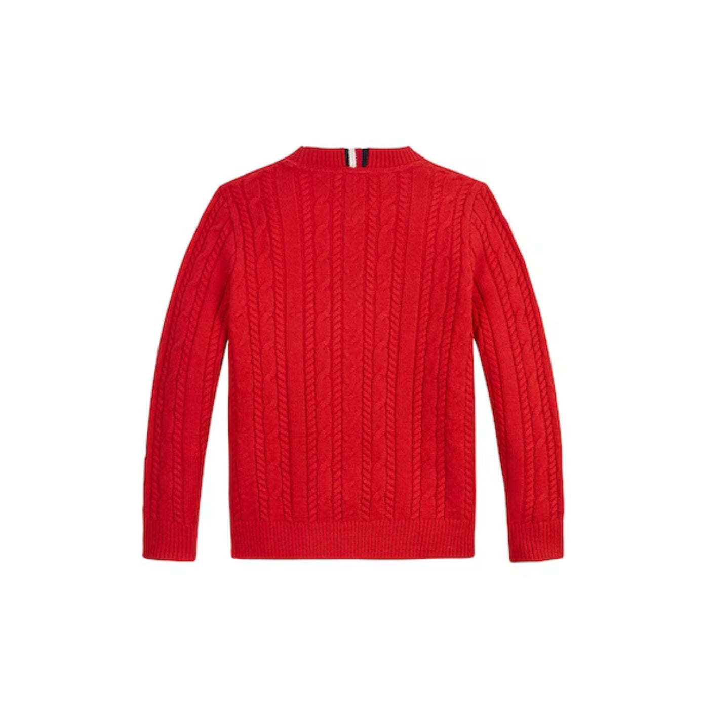 Red cable knit sweater for children